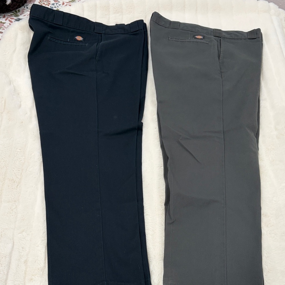 Dickies Men's Navy and Charcoal Chinos